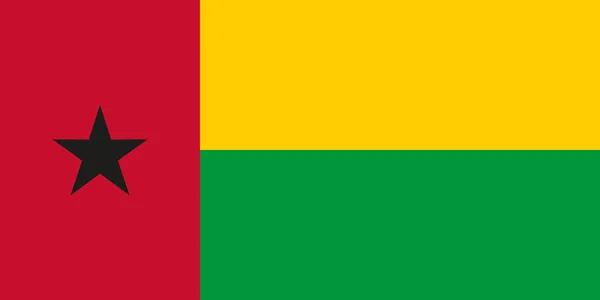 Bandiera nazionale della Guinea-Bissau in colori e proporzioni ufficiali — Vettoriale Stock
