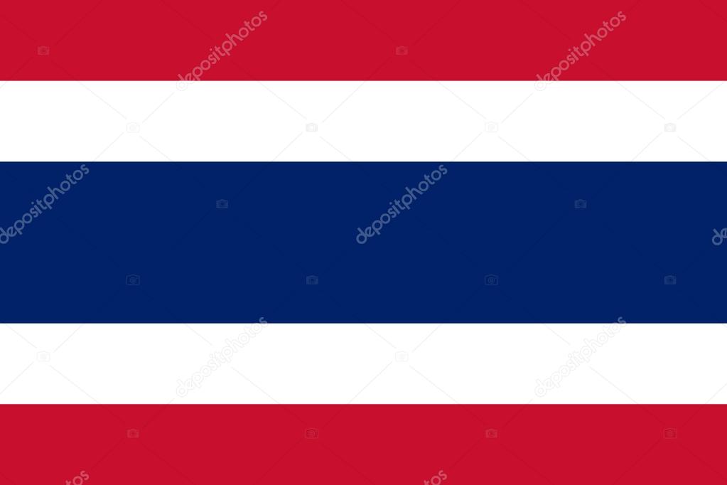 National flag of Kingdom of Thailand (Siam) - official colors an