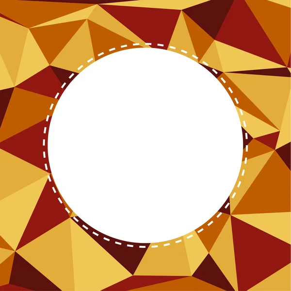 Triangular background in warm muted colors with white circle wit — Stock Vector