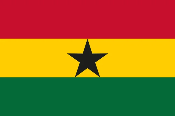 Bandiera nazionale del Ghana in colori e proporzioni ufficiali — Vettoriale Stock