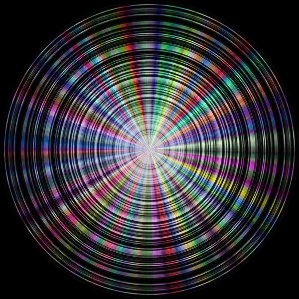 Colorful (rainbow) disk made of concentric circles — Stock Photo, Image