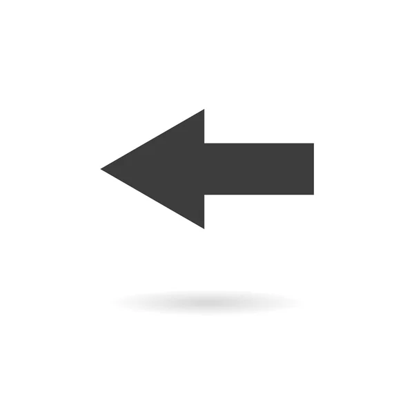Dark grey icon for arrow pointing left (back, undo, backward) on — Stock Vector