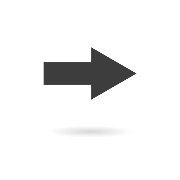 Icon cinza escuro para flecha apontando righ (próximo, para a frente) em b branco —  Vetores de Stock