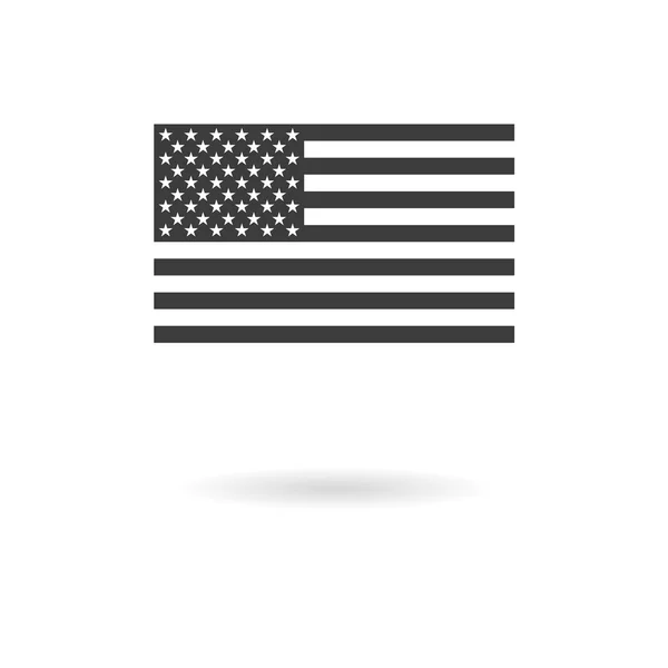 Donker grijs pictogram voor grijswaarden Usa vlag (officiële verhoudingen) op — Stockvector