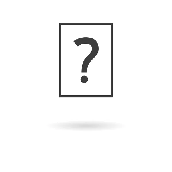 Dark grey icon for file with question mark (info, faq, etc.) on — Stock Vector