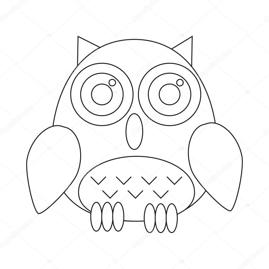 Simple owl coloring book