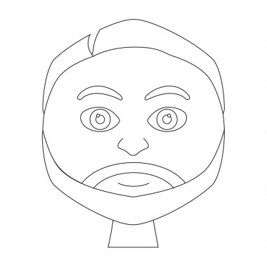 Boyama kitabı (sayfa) - gülümseyen yetişkin adam portresi