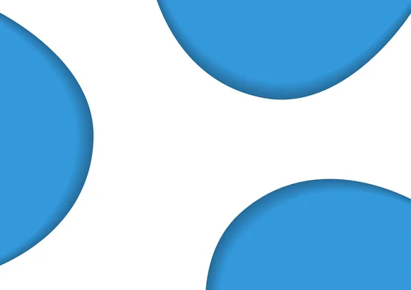 Sehr einfacher Hintergrund mit 3 geprägten blauen Formen — Stockvektor