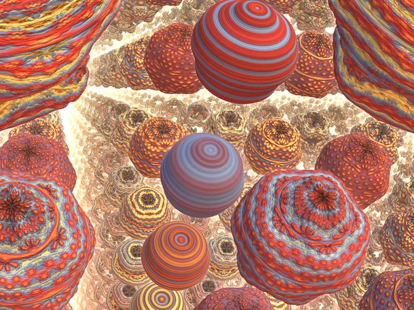 Fractal avec des sphères 3D colorées — Photo