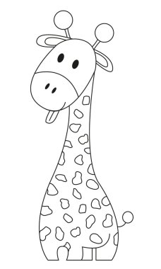 Dil ile komik zürafa boyama kitabı - uzat 