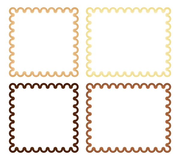 Set de 4 marcos de rizo en tonos marrón y beige — Vector de stock