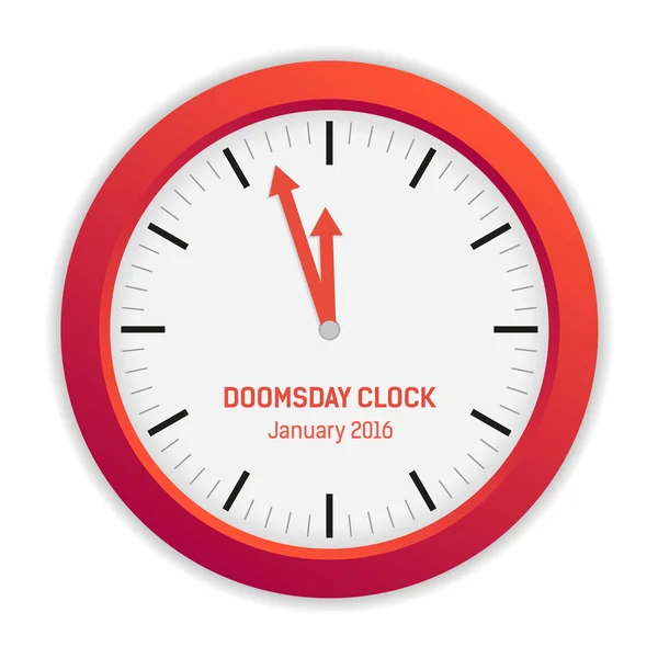 Illustrazione isolata di Doomsday orologio (3 minuti a mezzanotte ) — Vettoriale Stock