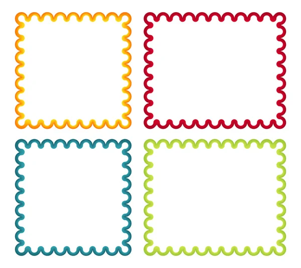 Kolekce 4 izolované barevný oblouček rámů — Stockový vektor