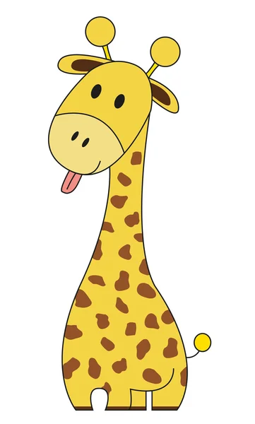 Cute giraffe with stick out tongue — Stock Vector
