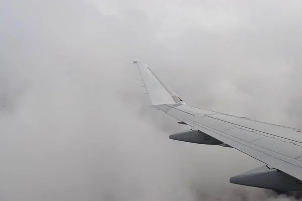 Beautiful White Clouds Floating High Angle Air Viewed Airplane Window — Stock Photo, Image