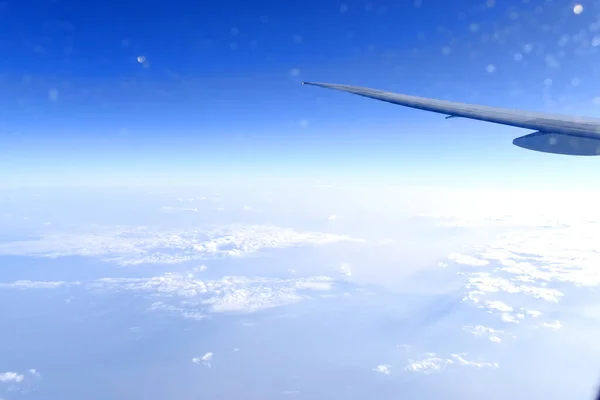 Belo Horizonte Céu Azul Com Asa Avião Brigando Vista Janela — Fotografia de Stock