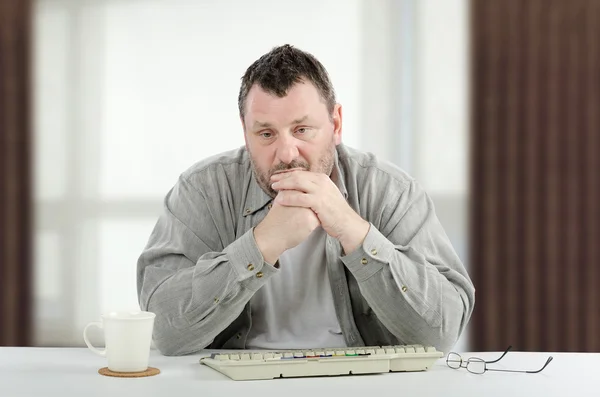 Portrait of middle-aged man feels down most time — Stock Photo, Image