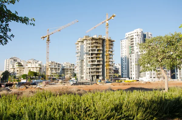 Local de construção do edifício de apartamentos — Fotografia de Stock