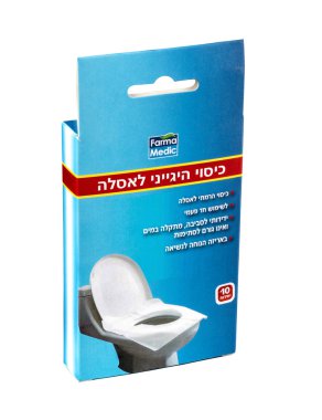 Pocket sized pack of 10 paper toilet seat covers clipart