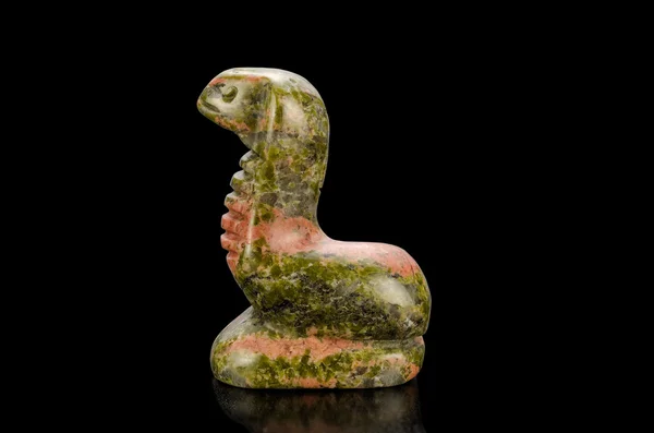 Unakite stone snake statuette — Stock Photo, Image