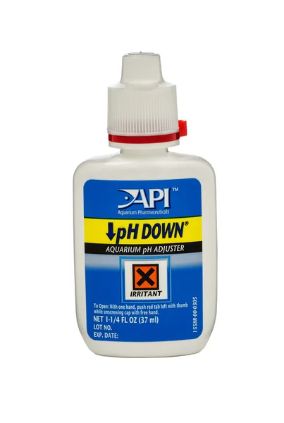 Plastic bottle of pH Down 37 ml — Stock Photo, Image