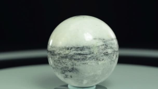 Carving zebra jasper stone ball — Stock Video