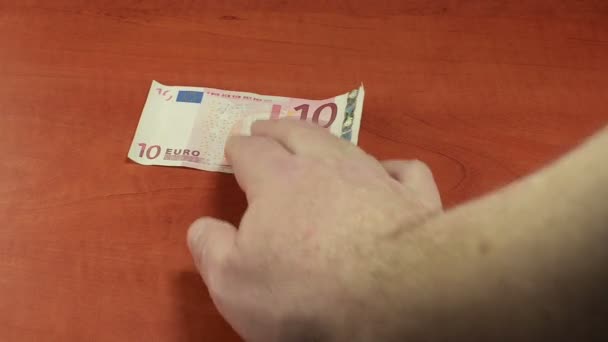 Fraud exchange 10 Euro to Iranian rial — Stock Video