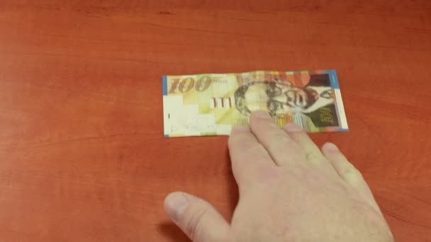 Intercambio de fraude de dinero israelí a Dólar estadounidense — Vídeo de stock