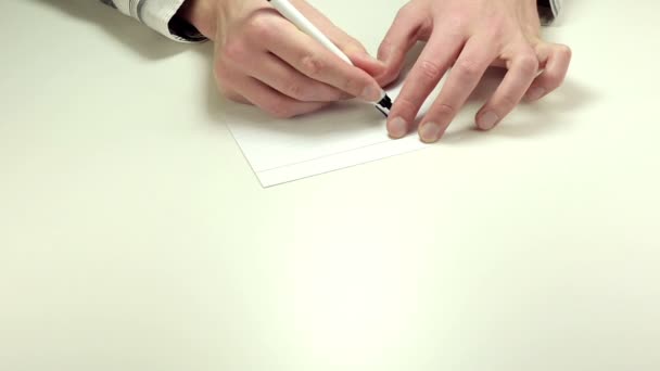 Writing Thanks on note paper — Stock Video