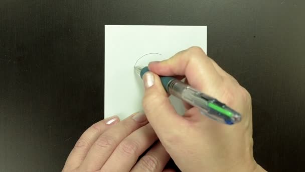 Disegno faccina sorridente grande abbraccio su carta nota — Video Stock