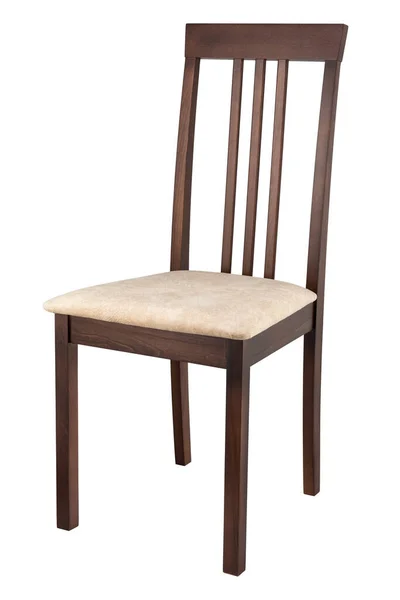 木製の快適な椅子の白い背景に隔離された クリッピングパス — ストック写真