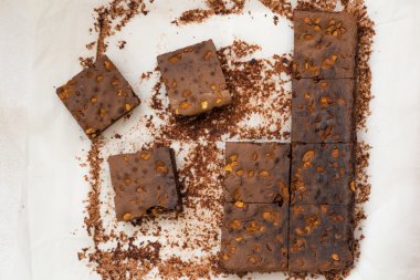 Çikolatalı brownie seçici odak