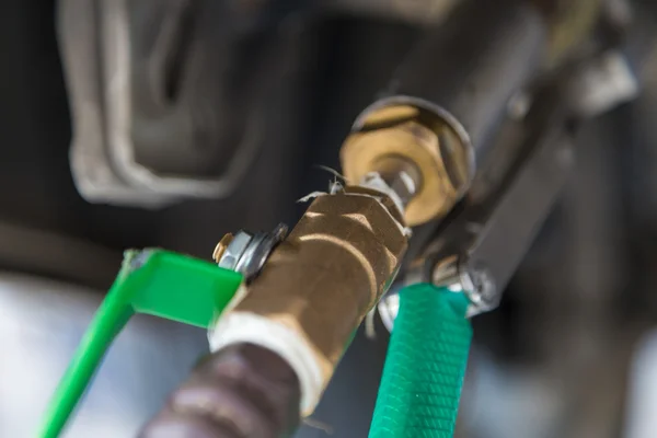 Filling Lpg Gas Fuel Station Refill Fuel Close — Stock Photo, Image