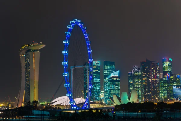 新加坡城的夜空 — 图库照片