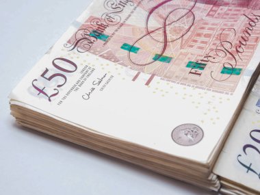 Lirası notları İngiltere para yakın çekim