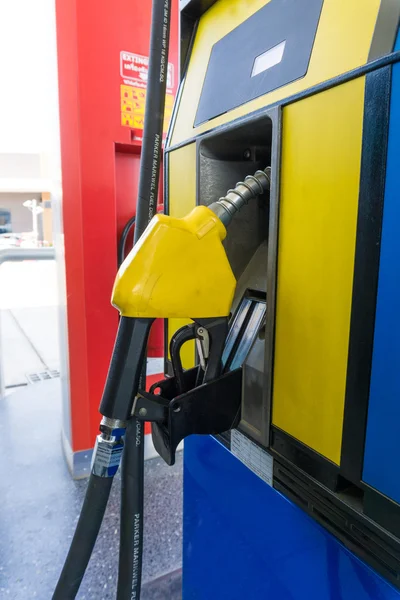 Dispensador Gasolina Colorido Fuel Oil Gasolinera Primer Plano — Foto de Stock