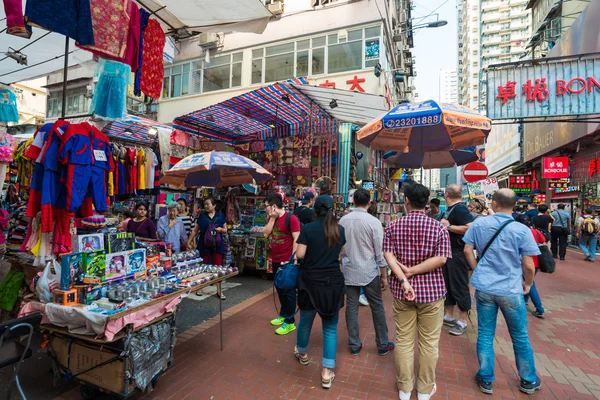Гонконг Китай Жовтня Вуличний Ринок Жовтня 2015 Року Гонконзі Торгівля — стокове фото