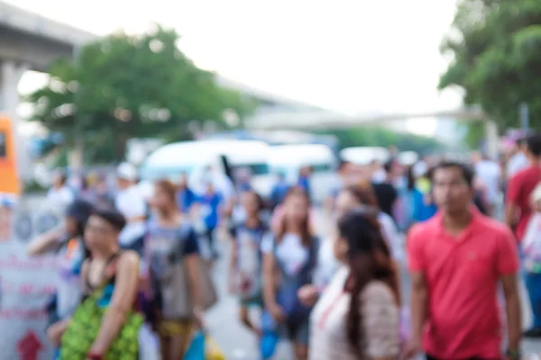 stock image Blurred of crown people at bus station, Chatuchak, Thailand