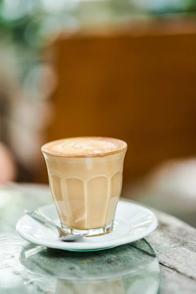Чашка Кофе Латте Столе — стоковое фото