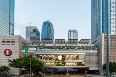 Hong Kong - 23 Ekim: Apple store Hong Kong üzerinde 23 Ekim 2015. İlk Apple Store Hong Kong, ABD dışındaki 100 yurtdışı mağaza olmak 24 Eylül 2011 tarihinde açıldı