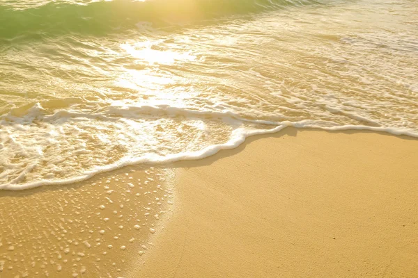 Мягкая Волна Голубого Океана Песчаном Пляже Естественный Фон — стоковое фото
