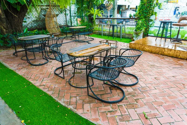 Mesa Cadeiras Parque Livre Café Sair Bar — Fotografia de Stock