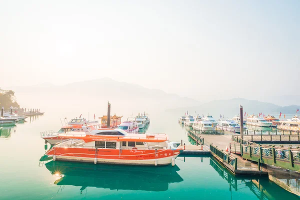 Sun Moon Lake Yuchi Nantou County Taiwan März 2015 Sonnenaufgangsaufnahme — Stockfoto