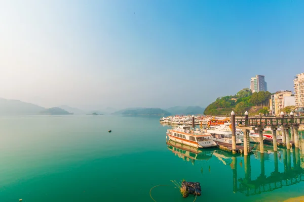 Sun Moon Lake Yuchi Nantou County Taiwan März 2015 Sonnenaufgangsaufnahme — Stockfoto