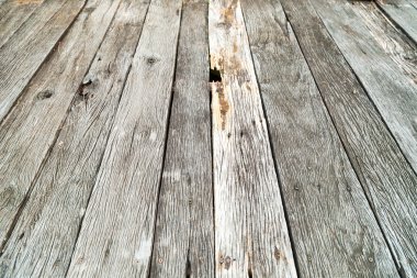 Zor eski ahşap kaplama kat yukarıdan görüntülenen, kahverengi ahşap doku.