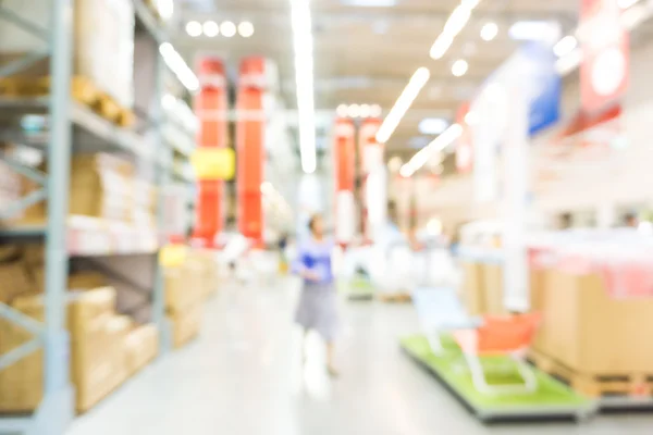 Defocused Background of furniture store industrial warehouse row, Box blurred warehouse