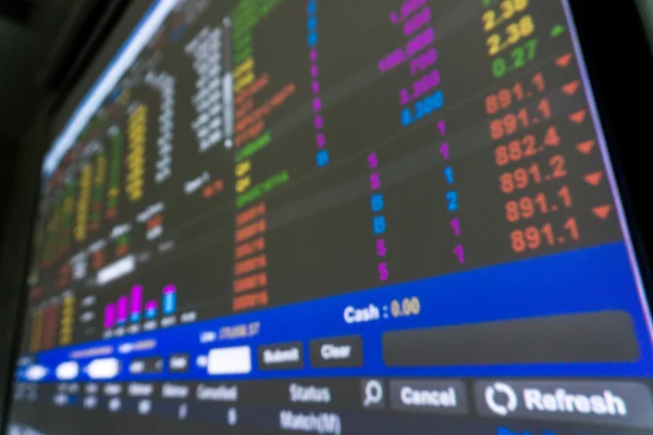 Comércio de ações exibição ao vivo de cotações do mercado de ações preço — Fotografia de Stock