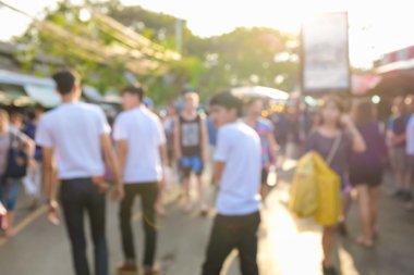 Soyut bulanık görüntü alışveriş park açık ve insanlar için b