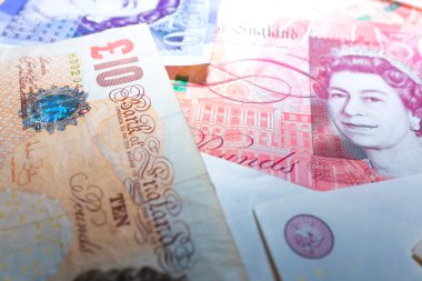 Gbp banknot 10 ve 50 Lirası dizi desen çeşitli