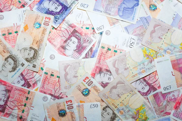 Gbp banknot 10 ve 50 Lirası dizi desen çeşitli